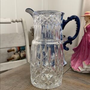 Block vintage Crystal Clear Glass Carafe Set